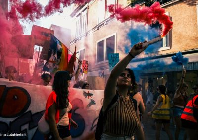 Corteo Venezia contro matrimonio Bezos, foto manifestazione Lula Merlo