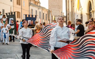 Sbandieratori e Musici de La Pandolfaccia a “Mestieri e Mercanti” a San Lorenzo in Campo